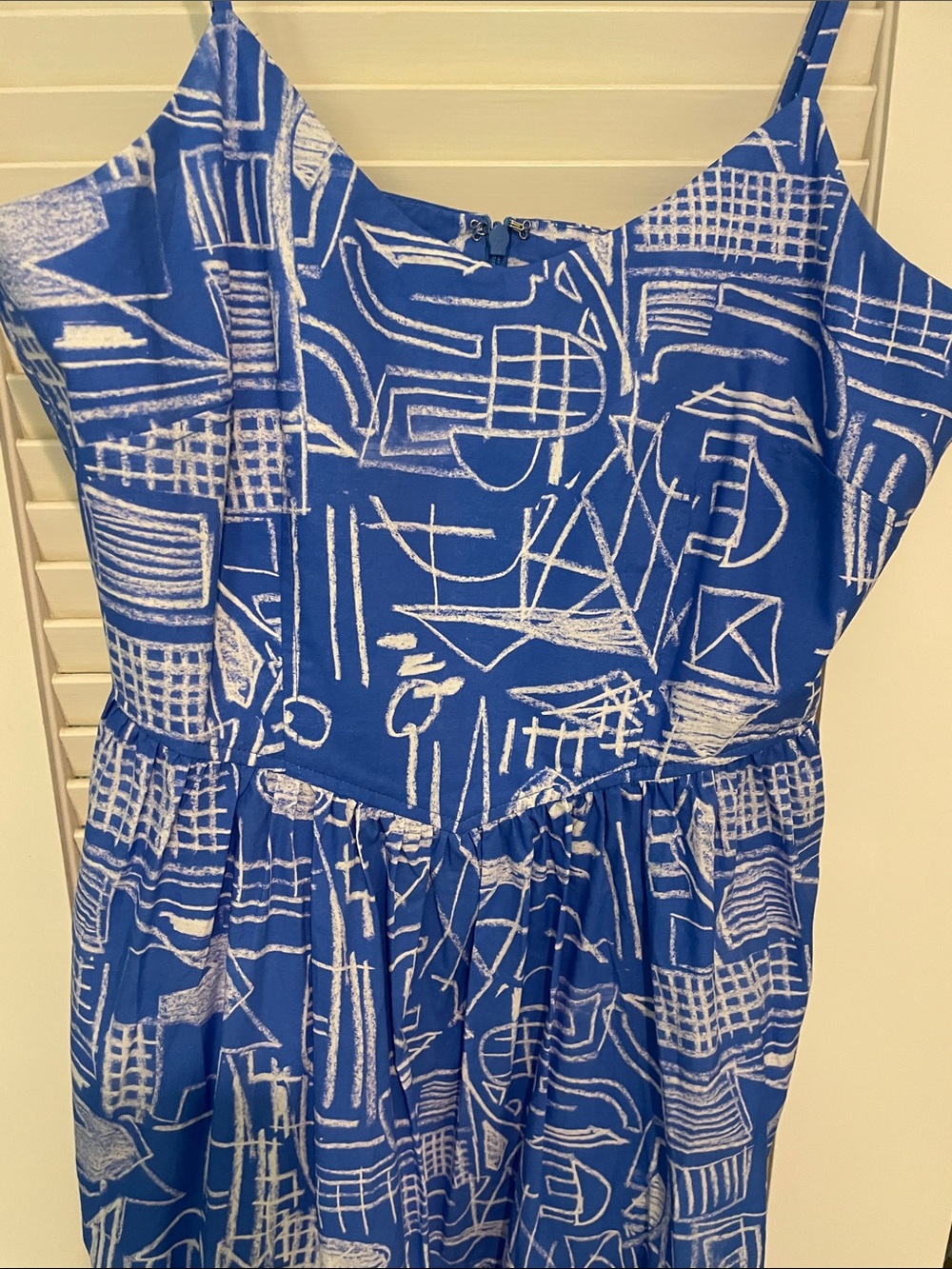 HUNTER BELL Royal Blue & White Abstract Strap Maxi Dress - Picture 3 of 4